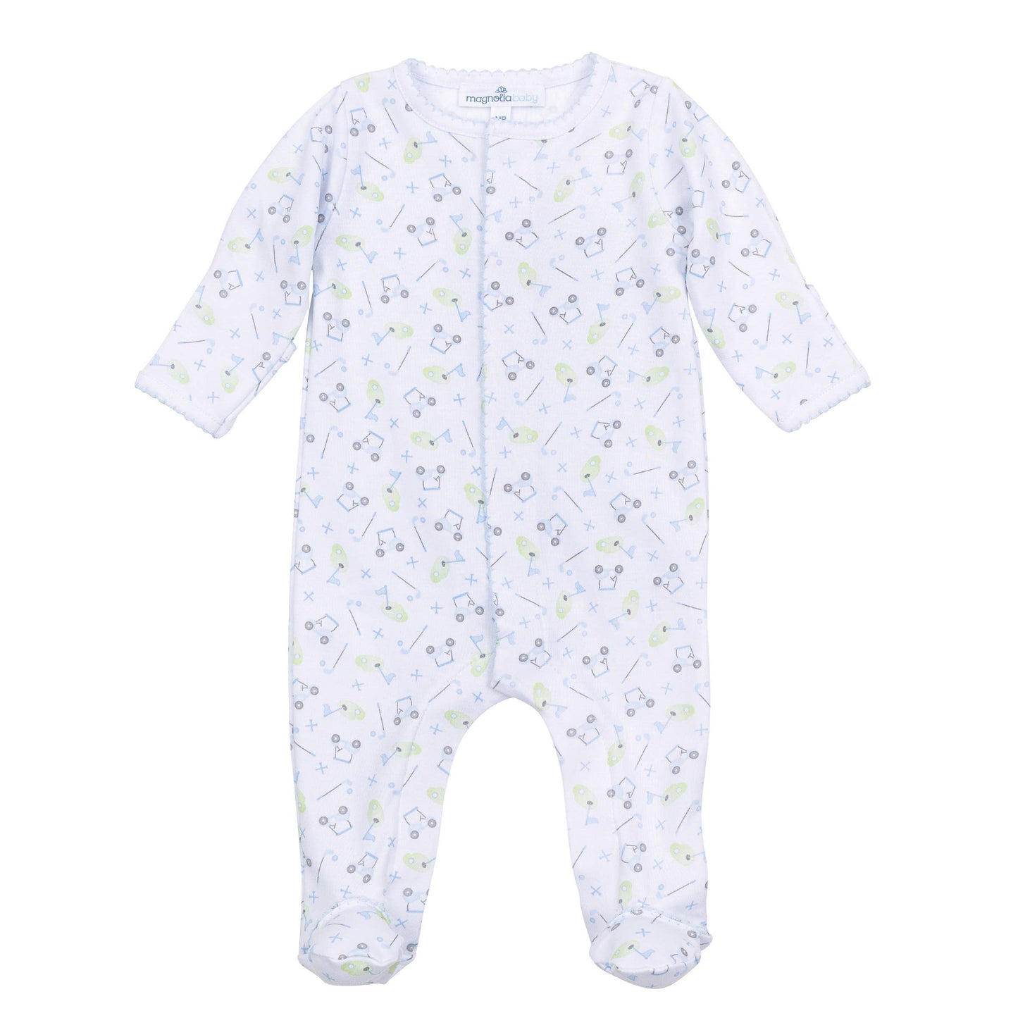 Tiny Tee Time Print Footie - Light Blue
