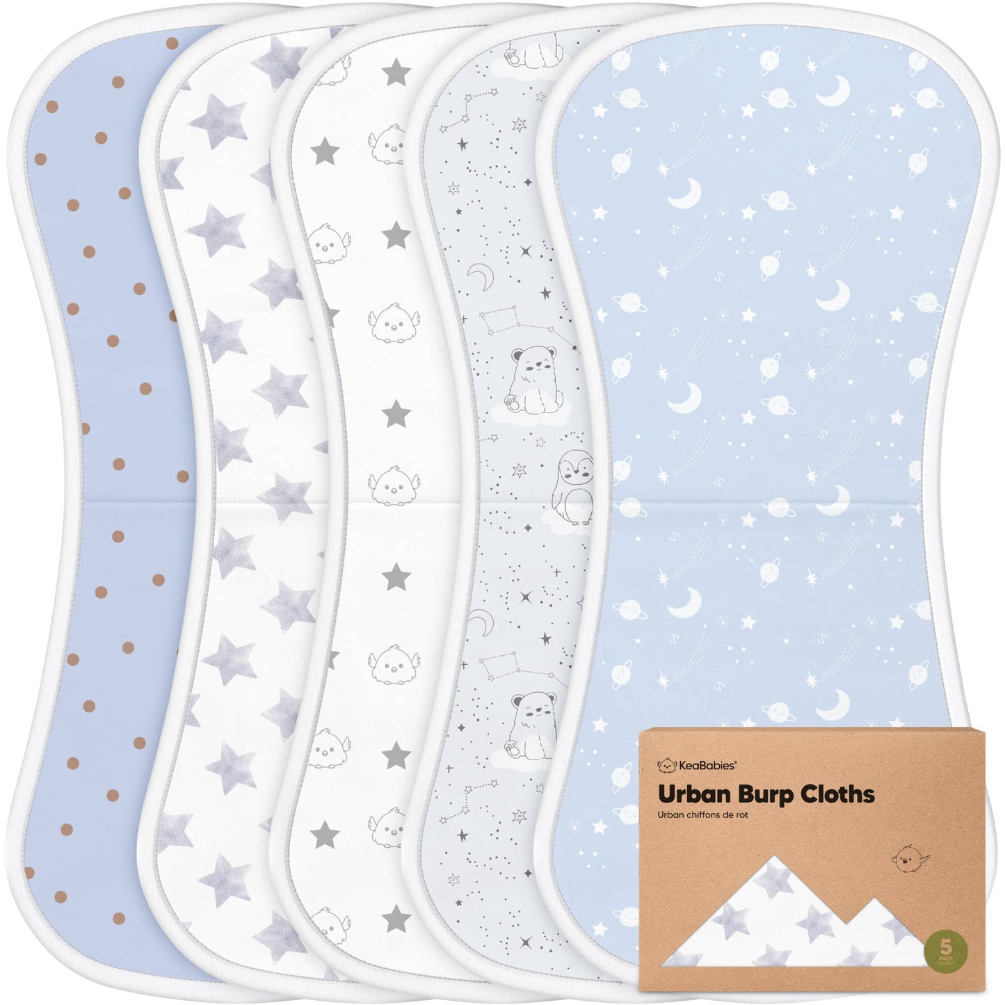 5-Pack Urban Burp Cloths