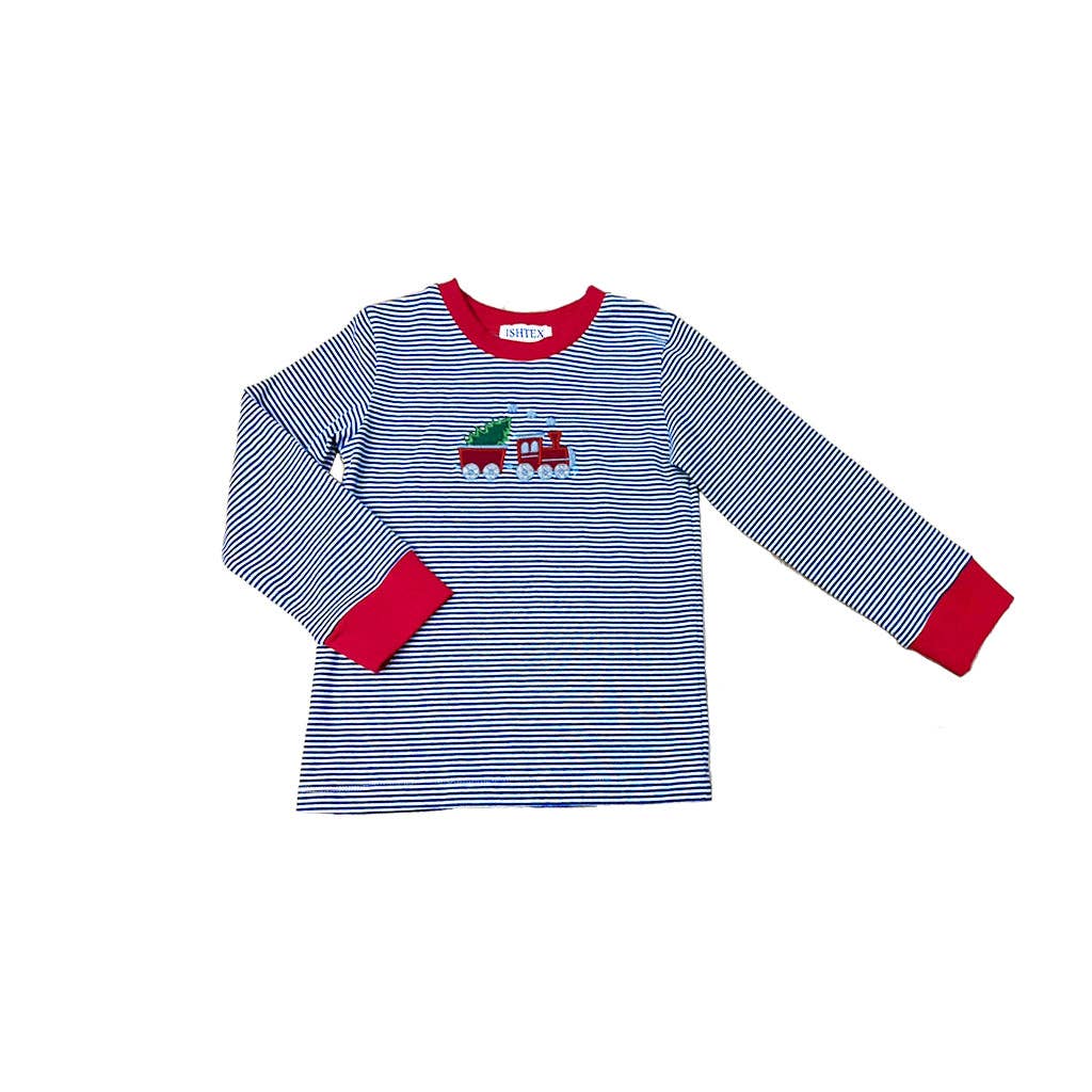 Christmas Train Applique Boy's Shirt