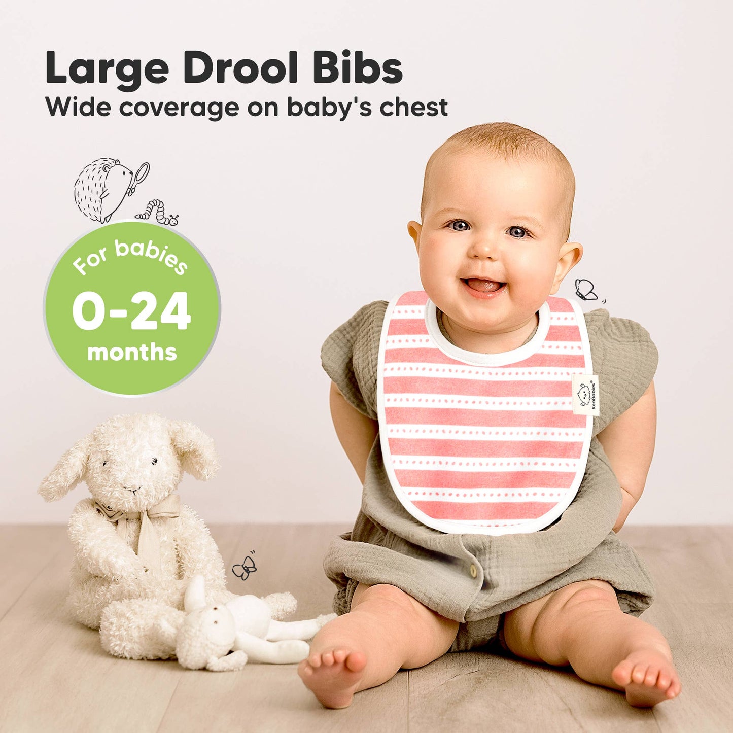 8-pack Urban Drool Bibs for Teething Baby Girls