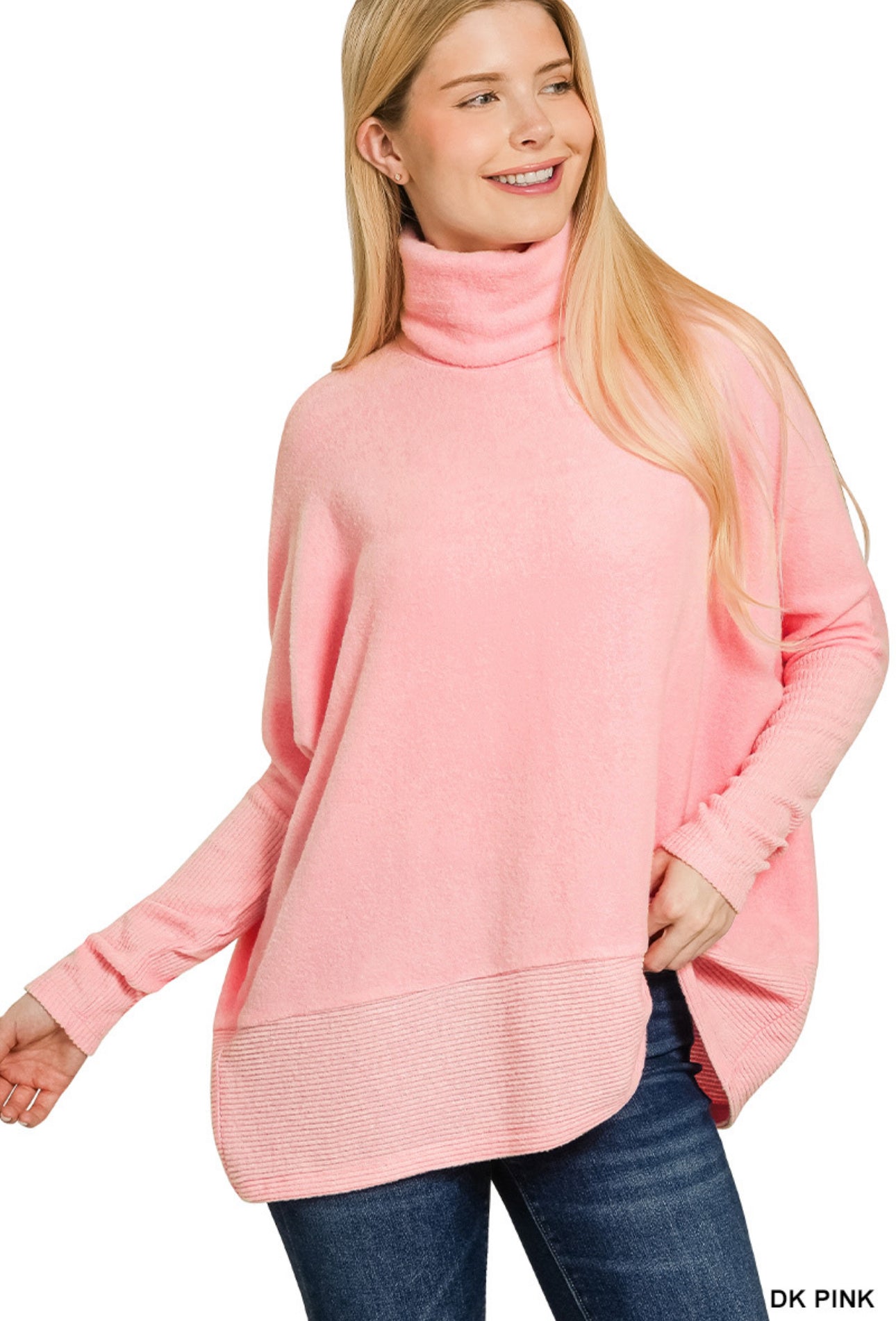 Brushed Melange Hacci Turtleneck Sweater