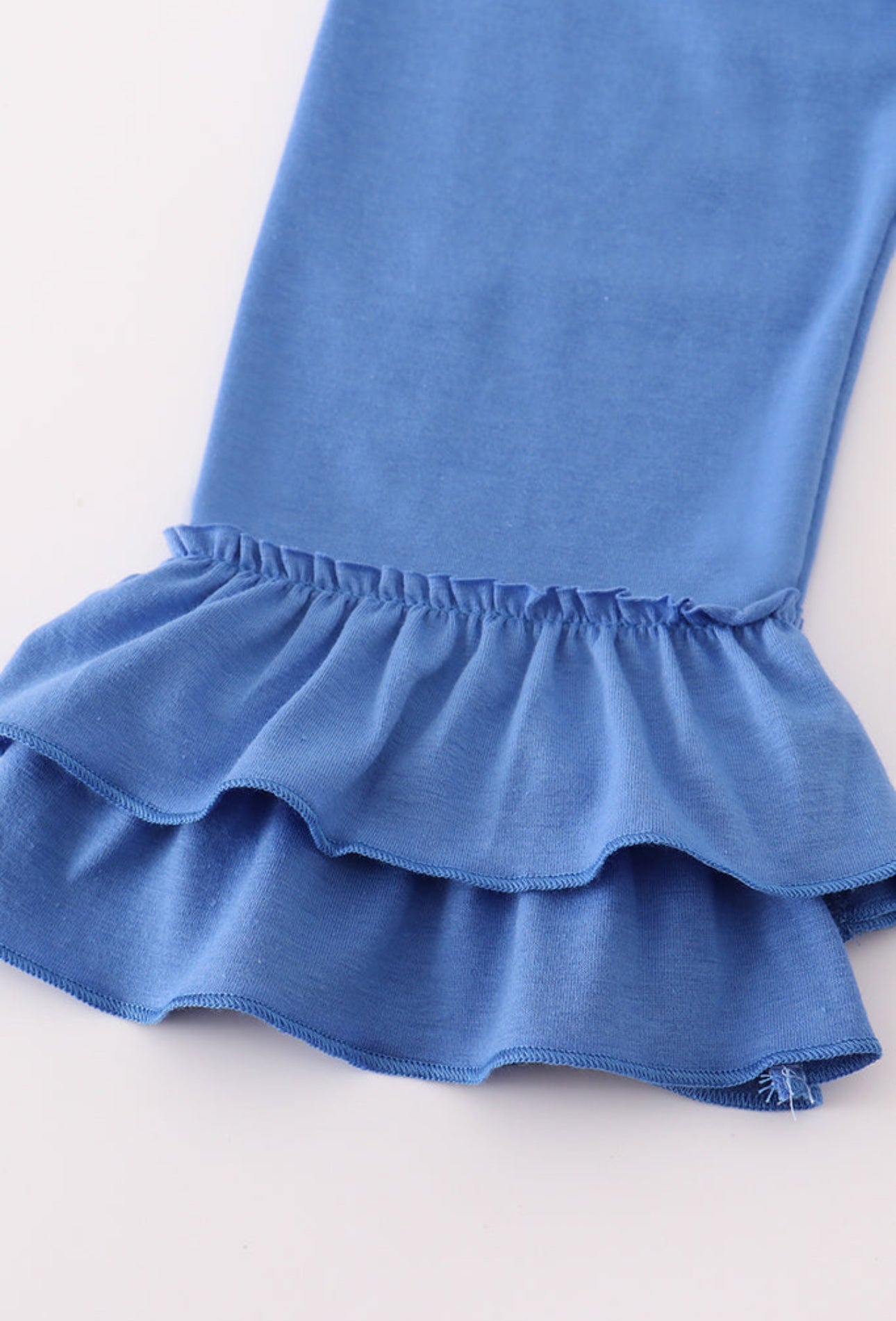 Blue Vintage Floral Print with Ruffle Pants