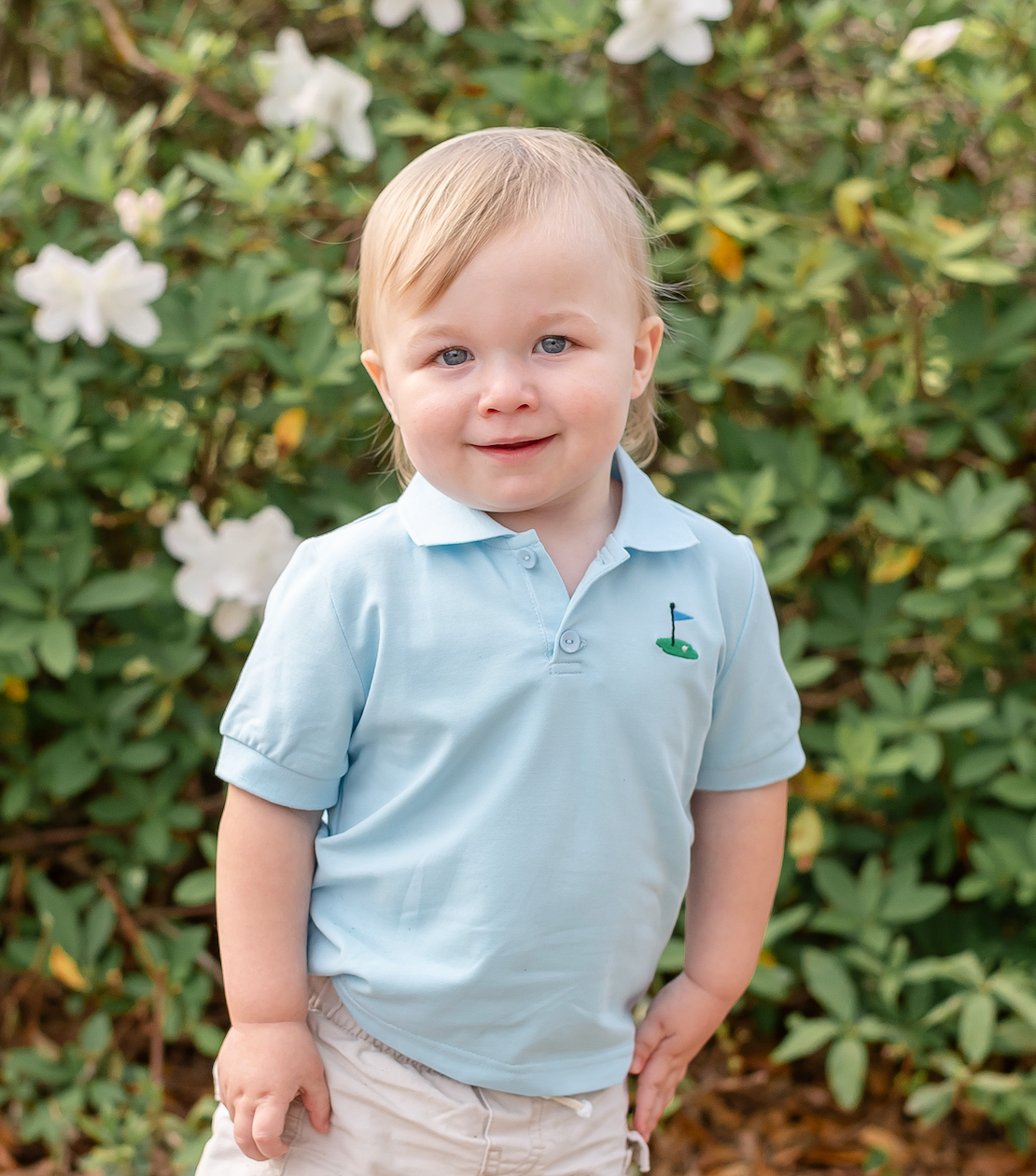 Light Blue Golf Hole Polo Shirt