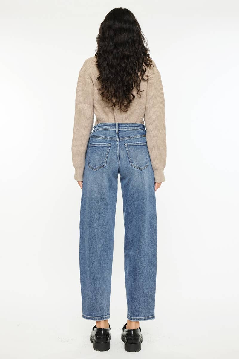 HIGH RISE BARREL FIT JEANS