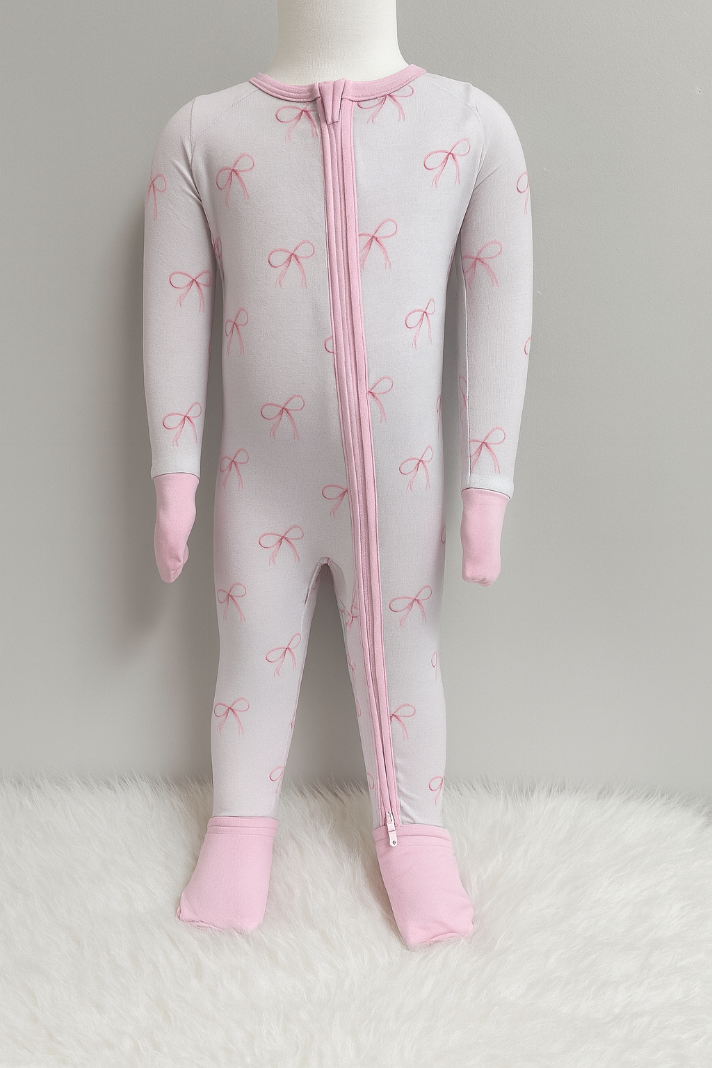 Pink Bow Convertible Zip Romper