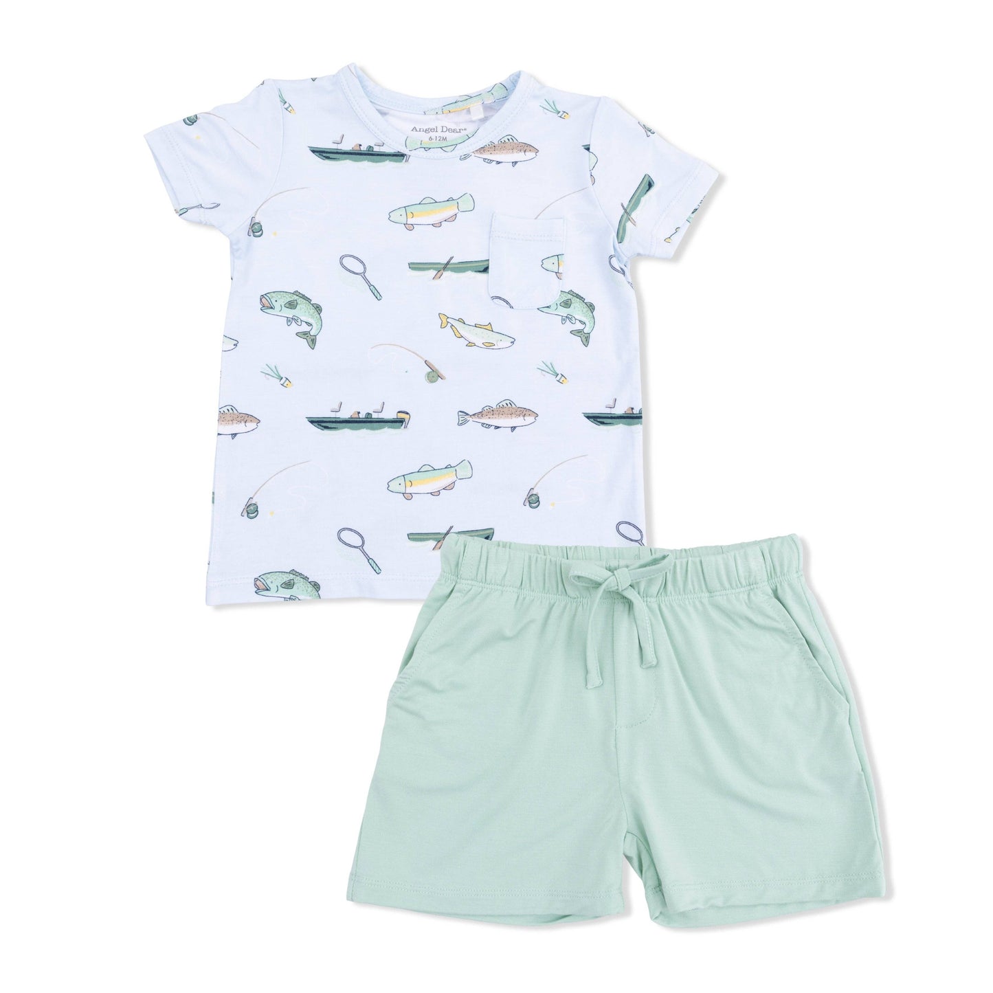 Fishing - Crew Neck Tee with Casual Short Set
