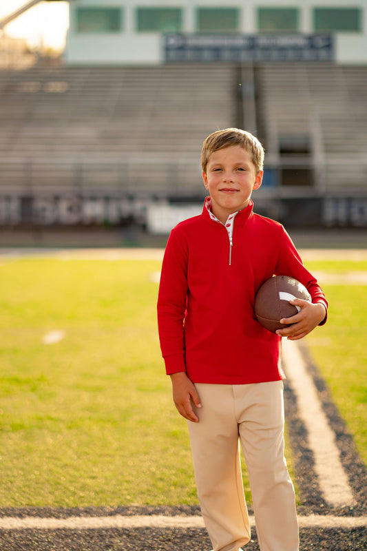 Game Day Quarter Zip - Red