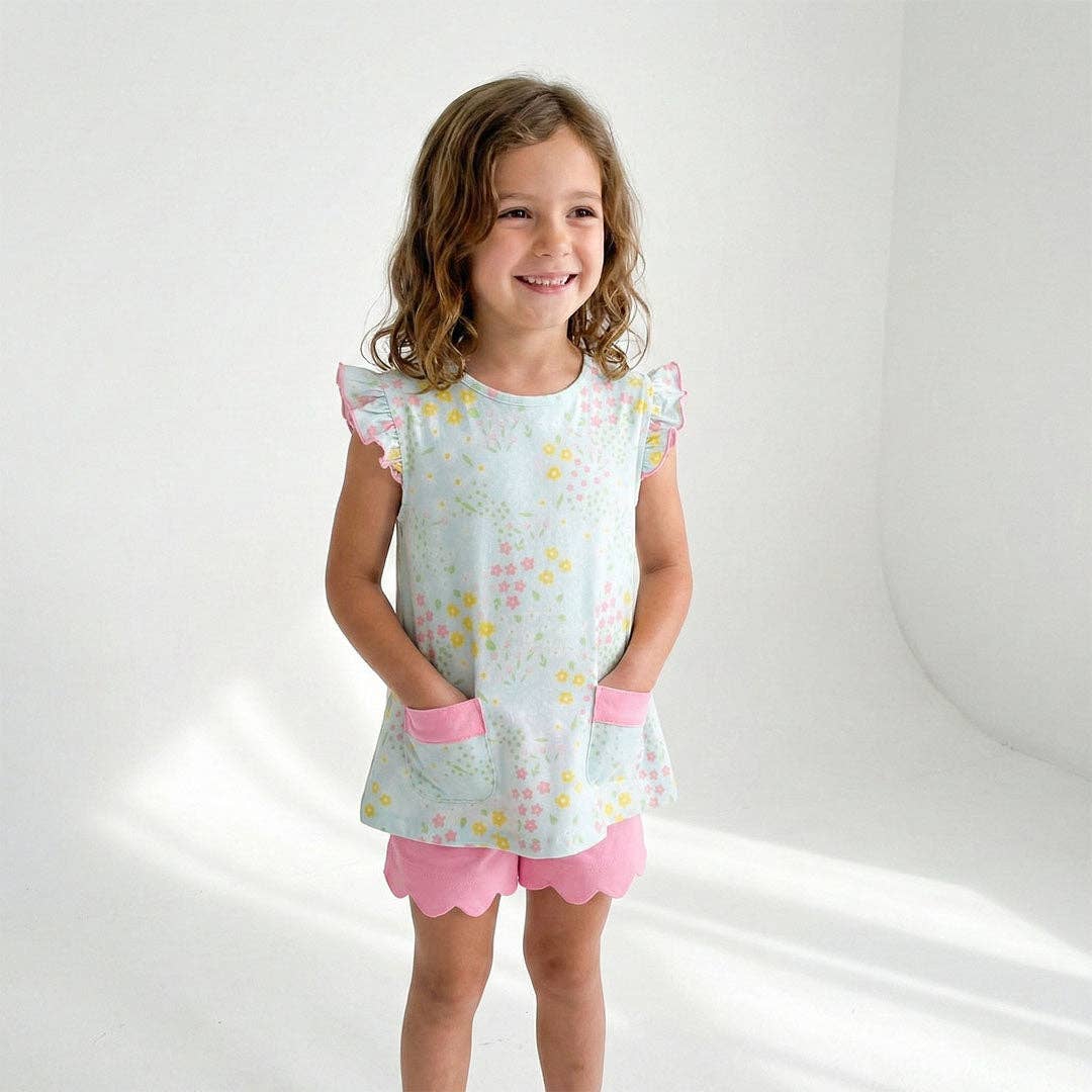 Flower Girl's Shorts Set