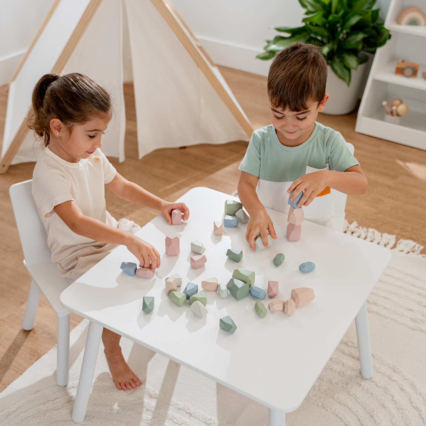 Stacking Blocks for Toddlers by Comfy Cubs in Blue or Pink