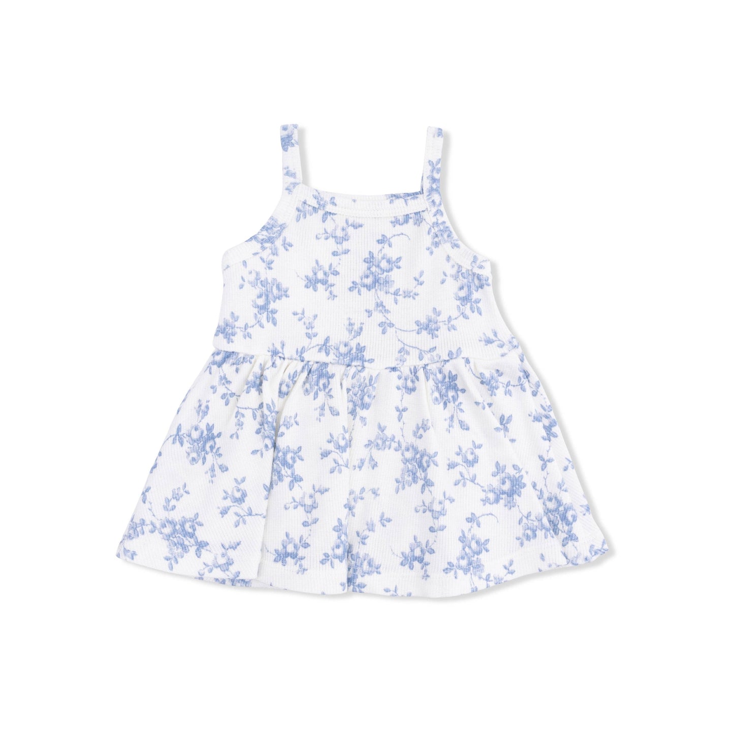 Baby Blue Vines Floral - Peplum Tank and Bike Short Set