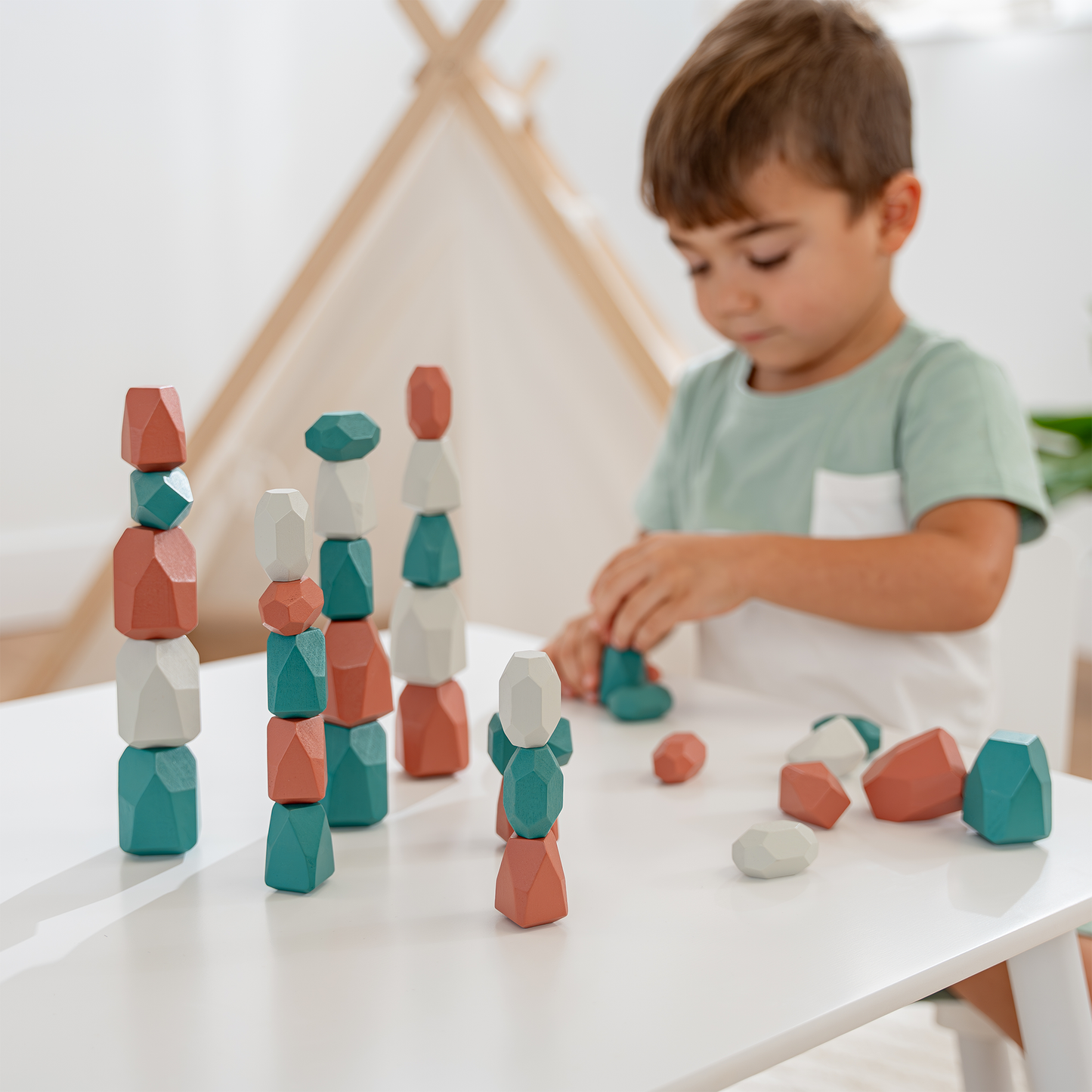 Stacking Blocks for Toddlers by Comfy Cubs in Blue or Pink