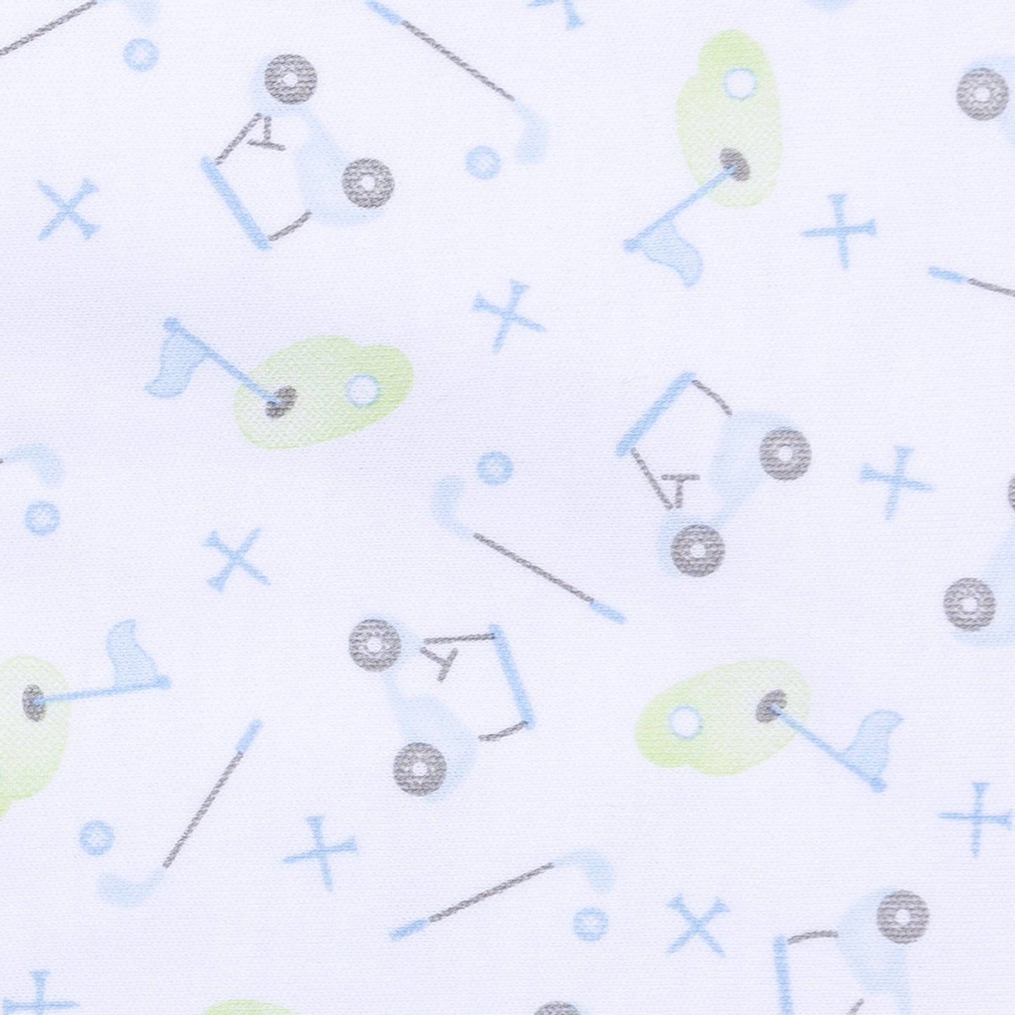 Tiny Tee Time Print Footie - Light Blue