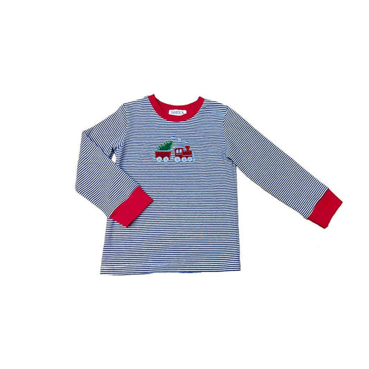 Christmas Train Applique Boy's Shirt