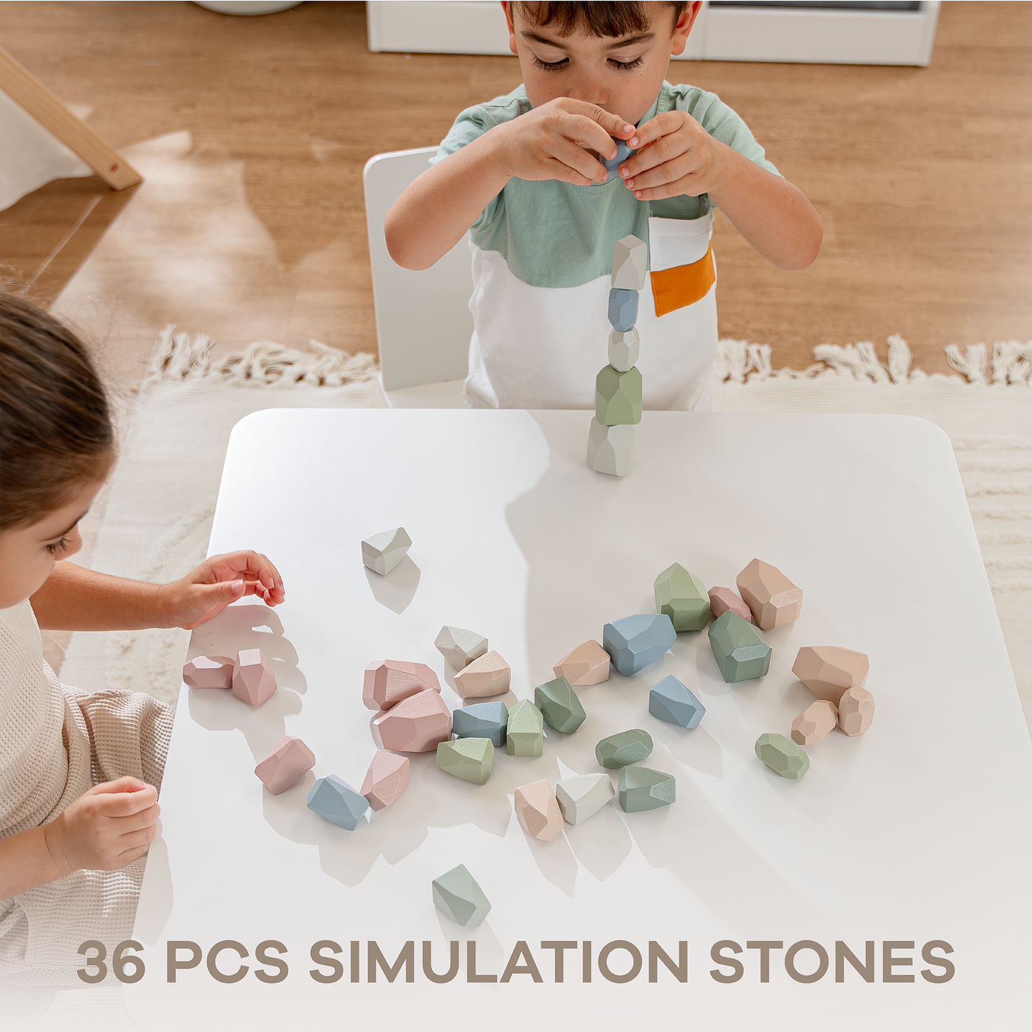Stacking Blocks for Toddlers by Comfy Cubs in Blue or Pink