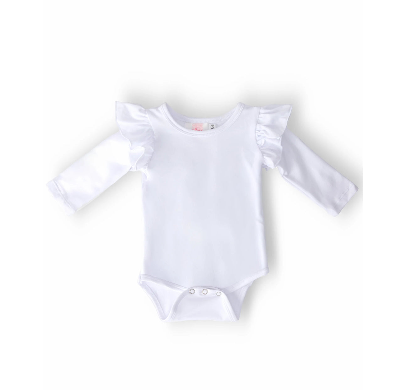 White L/S Flutter Bodysuit