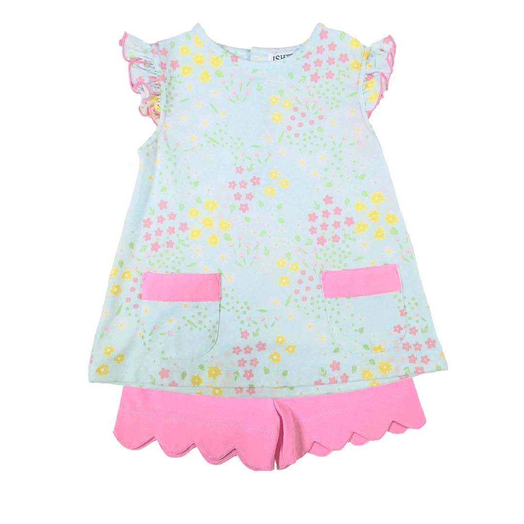 Flower Girl's Shorts Set