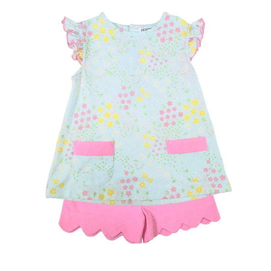 Flower Girl's Shorts Set