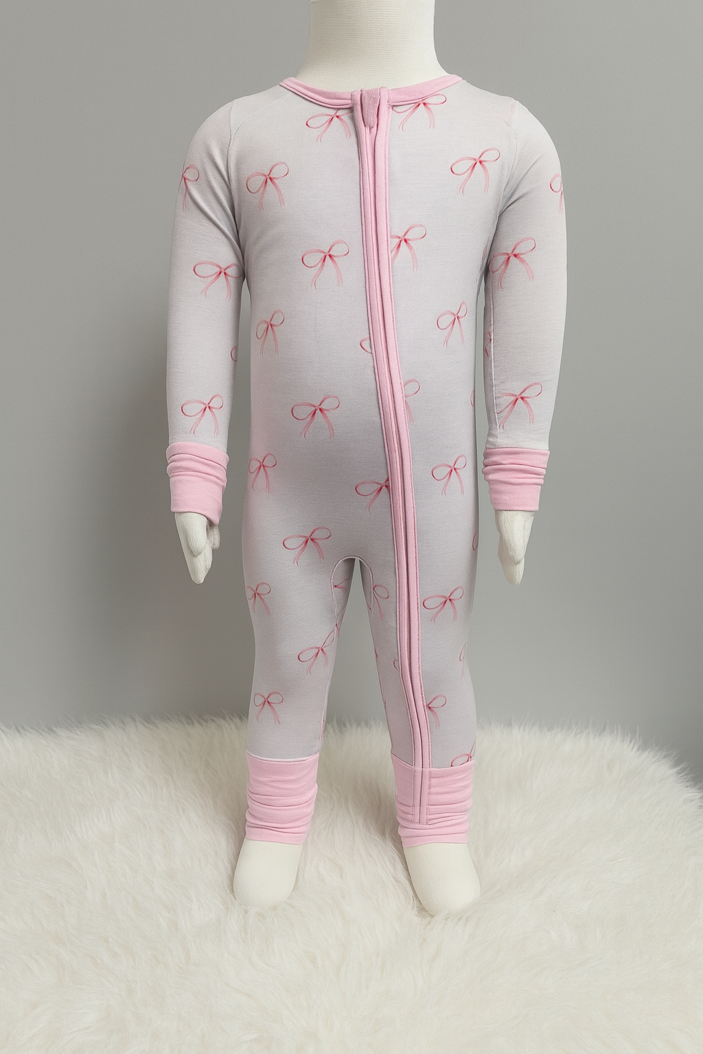 Pink Bow Convertible Zip Romper