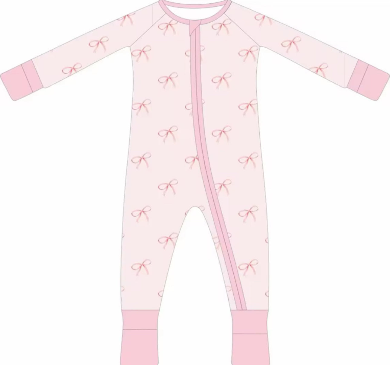 Pink Bow Convertible Zip Romper