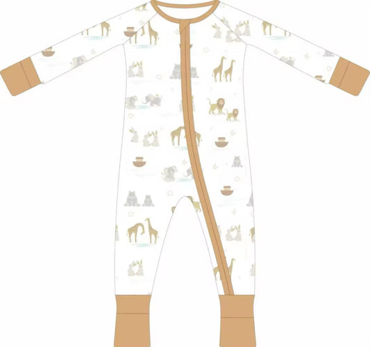 Noah's Ark Convertible Zip Romper