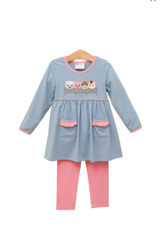 Farm Friends Ruffle Pocket Pant Set