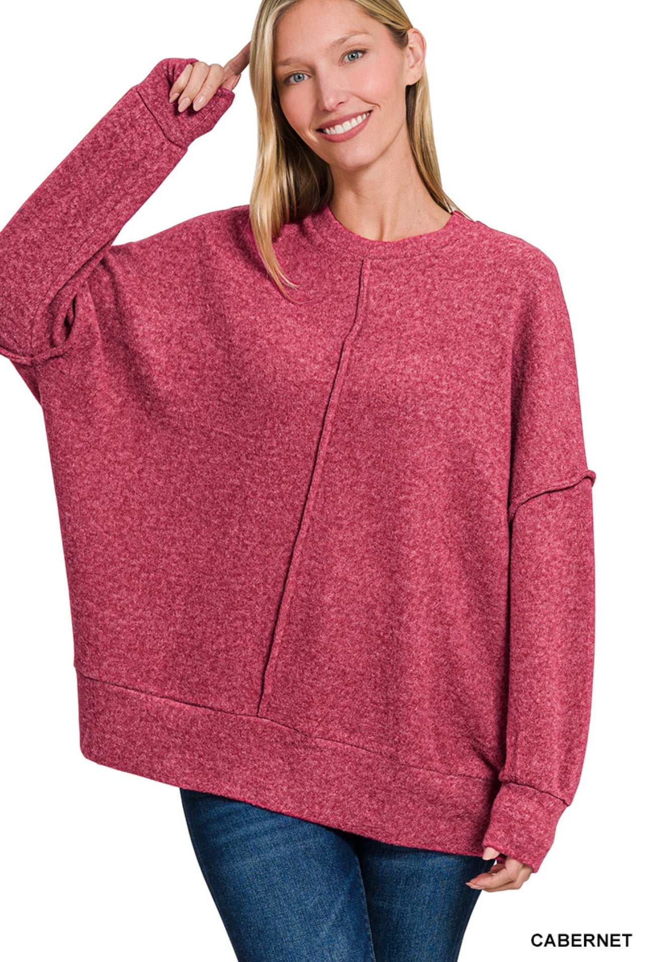 Brushed Melange Hacci Oversized Sweater