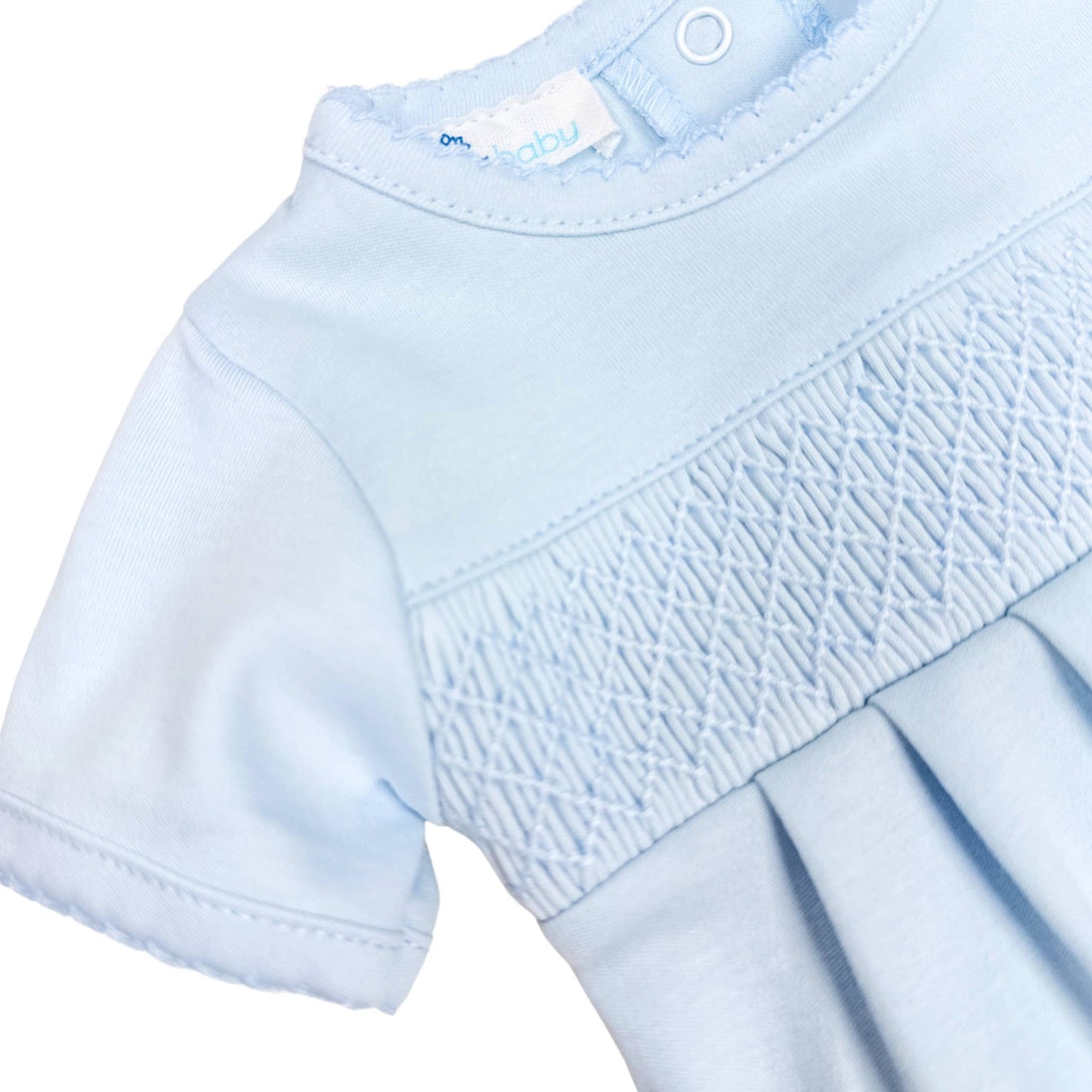 Solid Smocked Bubble - Blue