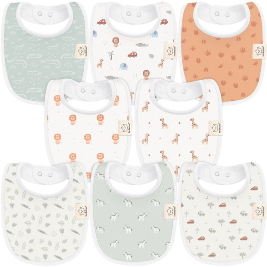 8-pack Urban Drool Bibs for Teething Baby Boys