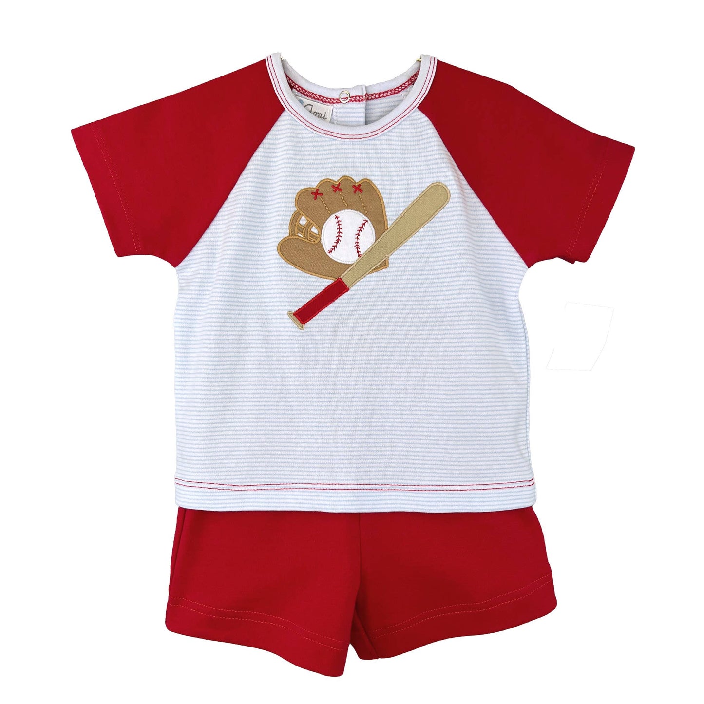 Knit Baseball Shirt & Short Set