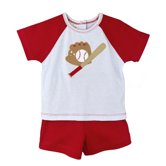 Knit Baseball Shirt & Short Set