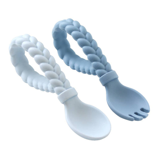 Sweetie Spoons™ Spoon + Fork Set in Blue or Pink