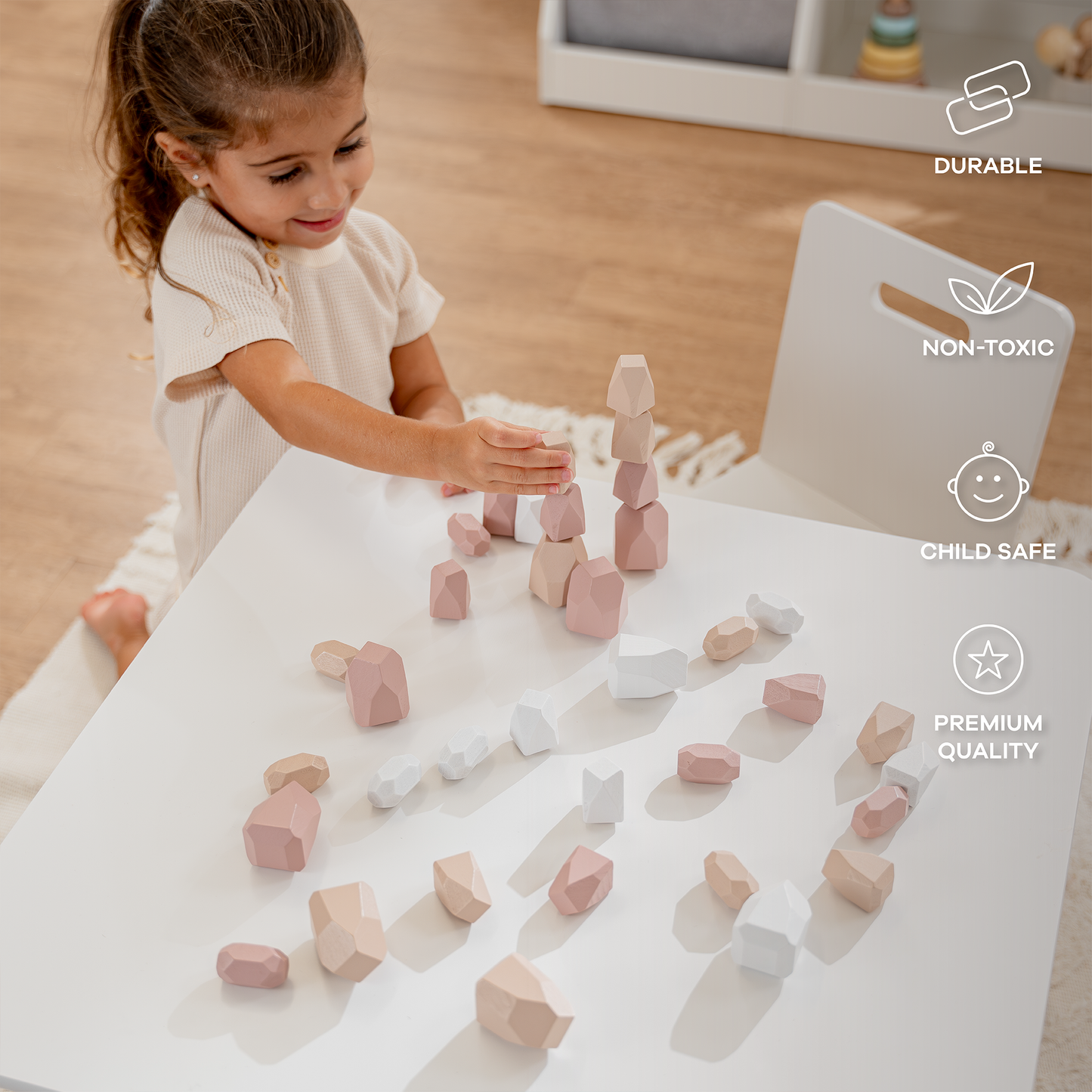 Stacking Blocks for Toddlers by Comfy Cubs in Blue or Pink