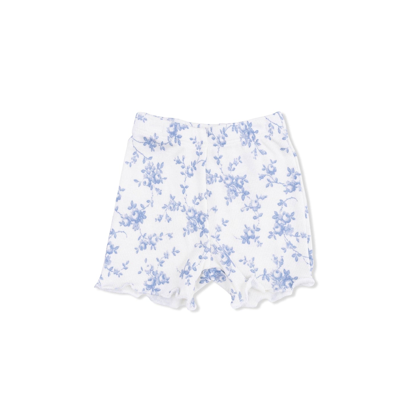 Baby Blue Vines Floral - Peplum Tank and Bike Short Set