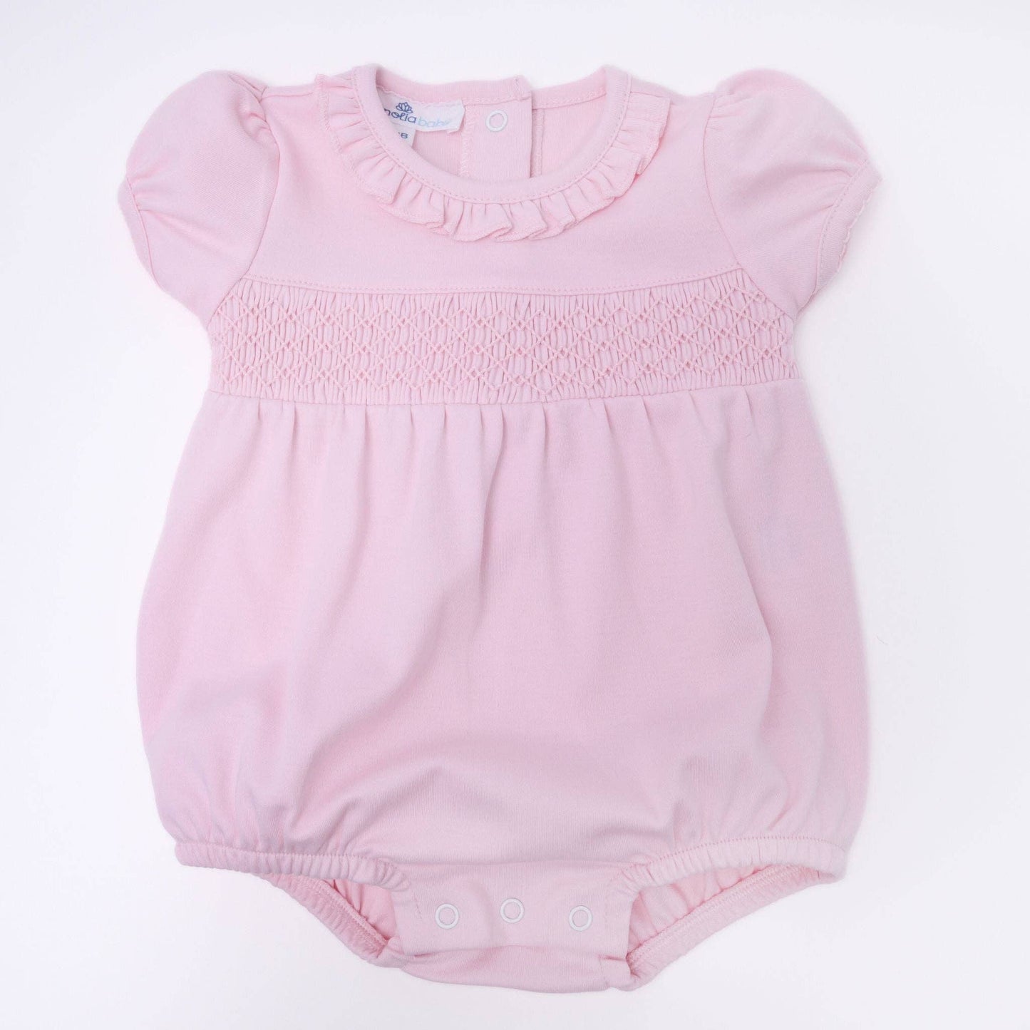 Solid Smocked Bubble - Pink