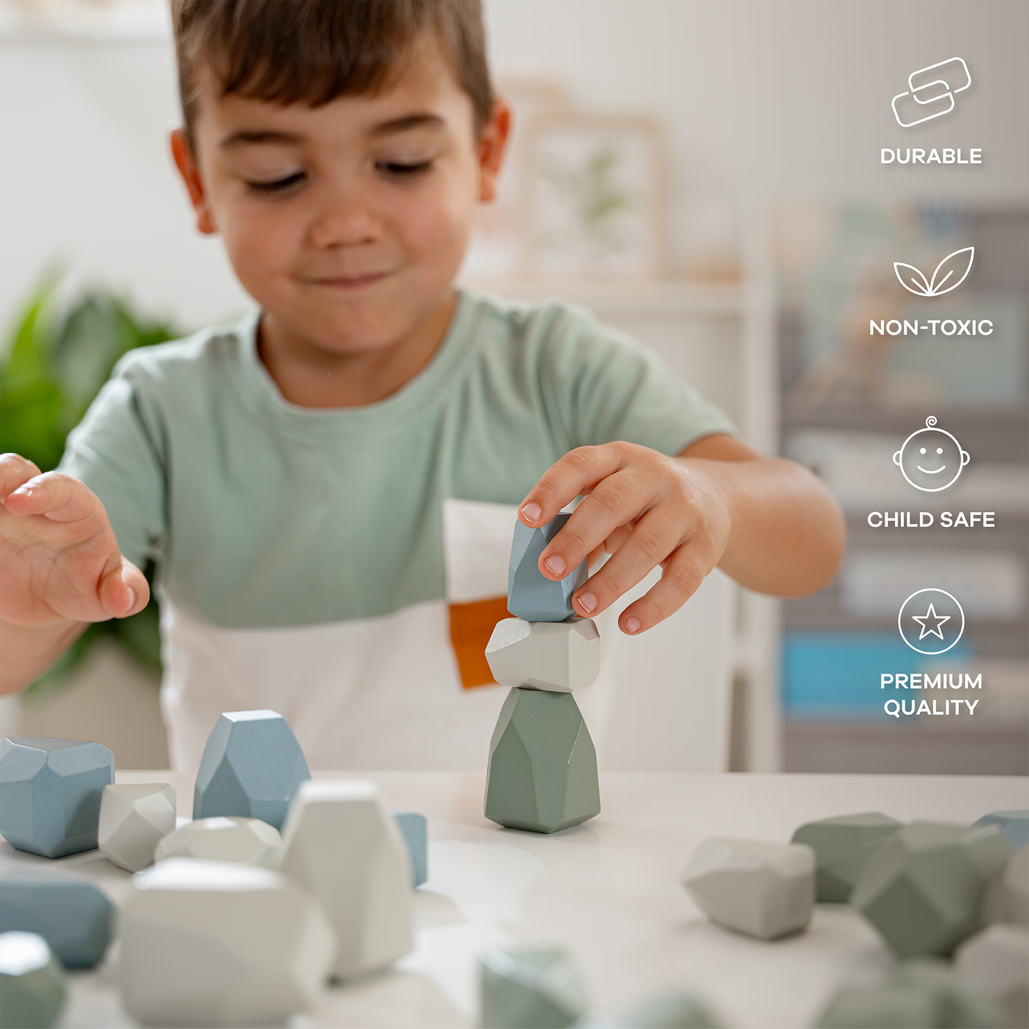 Stacking Blocks for Toddlers by Comfy Cubs in Blue or Pink
