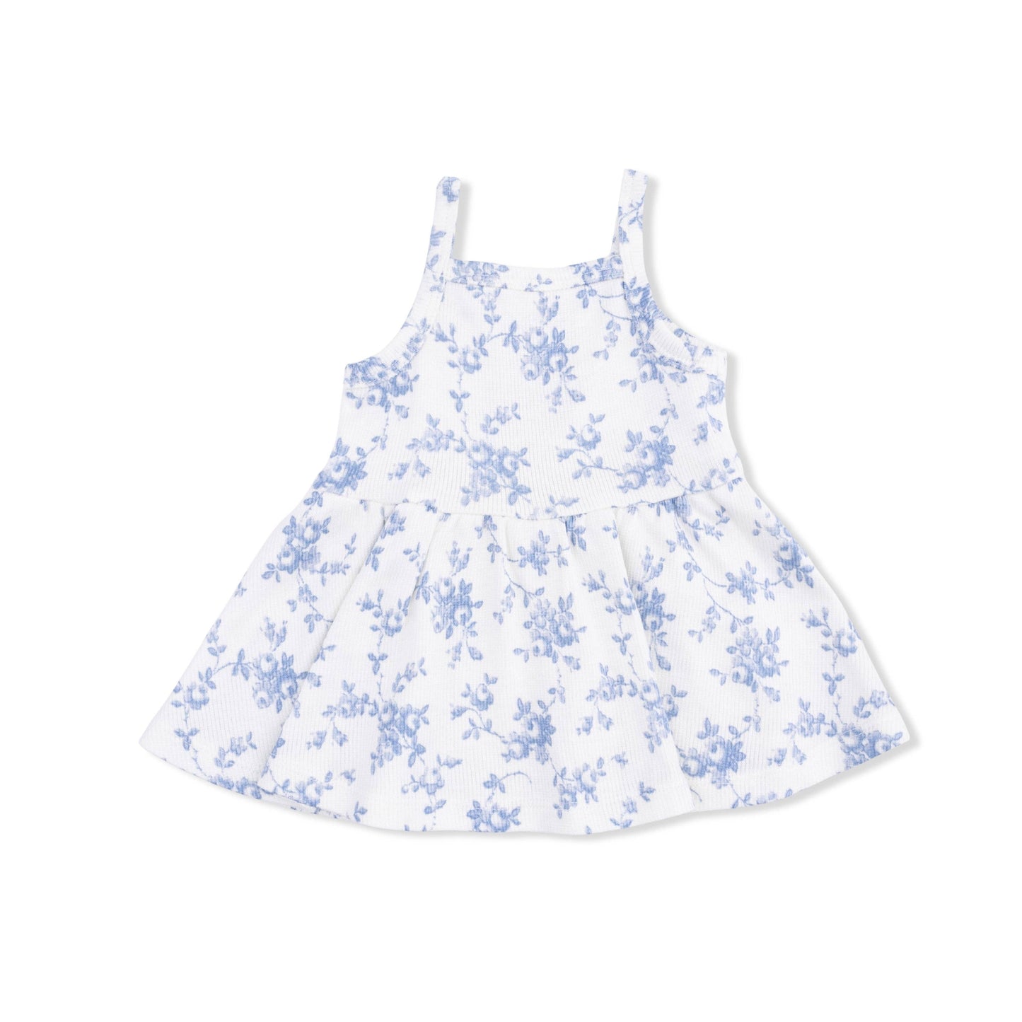 Baby Blue Vines Floral - Peplum Tank and Bike Short Set